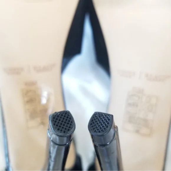 WHBM White House Black Market Adonia Black Peep Toe Stiletto Heels Boot 6.5 EUC - Picture 7 of 10